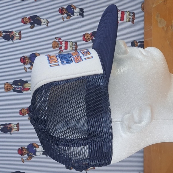 Vintage foam mesh trucker funny saying Wake up w Grouchy blue snapback hat - Picture 5 of 7